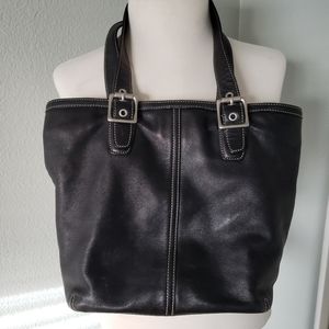 Black Coach bucket handbag